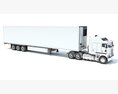 Long Hood Truck With Refrigerator Trailer 3D模型