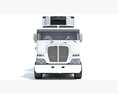 Long Hood Truck With Refrigerator Trailer Modello 3D vista frontale
