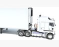 Long Hood Truck With Refrigerator Trailer 3Dモデル seats
