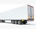 Long Hood Truck With Refrigerator Trailer 3D模型