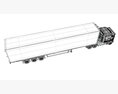 Long Hood Truck With Refrigerator Trailer 3Dモデル