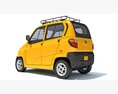 Bajaj Qute Auto Taxi 3d model wire render