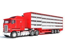 Multi-Level Animal Transporter Truck Modèle 3D