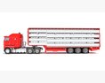 Multi-Level Animal Transporter Truck 3D 모델  back view