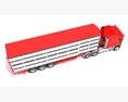 Multi-Level Animal Transporter Truck 3D 모델 