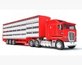 Multi-Level Animal Transporter Truck 3D-Modell Draufsicht