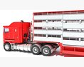 Multi-Level Animal Transporter Truck 3D-Modell dashboard