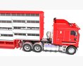 Multi-Level Animal Transporter Truck 3D 모델  seats