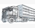 Multi-Level Animal Transporter Truck 3D модель