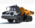 Off-Road Articulated Hauler Truck 3D 모델  clay render