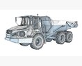 Off-Road Articulated Hauler Truck Modello 3D