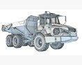 Off-Road Articulated Hauler Truck Modèle 3d