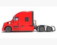 Red Semi-Trailer Truck 3D模型 后视图