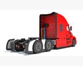 Red Semi-Trailer Truck Modèle 3d