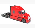 Red Semi-Trailer Truck Modelo 3d