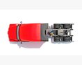 Red Semi-Trailer Truck 3D 모델  top view