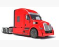 Red Semi-Trailer Truck Modello 3D vista frontale