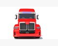 Red Semi-Trailer Truck Modello 3D clay render