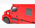 Red Semi-Trailer Truck 3d model dashboard