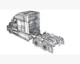 Red Semi-Trailer Truck Modelo 3D