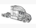 Red Semi-Trailer Truck Modello 3D