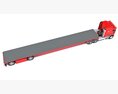 Red Truck With Flatbed Trailer Modelo 3d