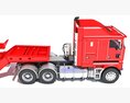 Red Truck With Lowboy Trailer Modelo 3D seats