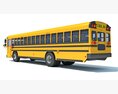 School Bus 3d model wire render