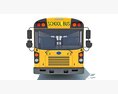 School Bus 3Dモデル clay render