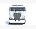 Semi-Truck With White Bottom Dump Trailer 3D-Modell Draufsicht