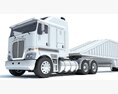 Semi-Truck With White Bottom Dump Trailer Modelo 3d argila render