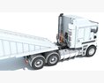 Semi-Truck With White Bottom Dump Trailer 3D модель