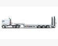Three Axle Truck With Platform Trailer 3D 모델  back view