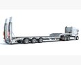 Three Axle Truck With Platform Trailer Modelo 3D vista lateral