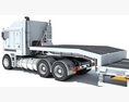 Three Axle Truck With Platform Trailer 3D模型 dashboard