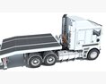 Three Axle Truck With Platform Trailer 3D-Modell seats