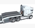 Three Axle Truck With Platform Trailer 3D模型