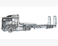 Three Axle Truck With Platform Trailer 3D 모델 