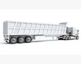 Tri-Axle Truck With Tipper Trailer 3d model side view