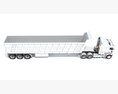 Tri-Axle Truck With Tipper Trailer 3d model