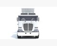 Tri-Axle Truck With Tipper Trailer 3D 모델  front view