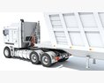 Tri-Axle Truck With Tipper Trailer 3D-Modell dashboard