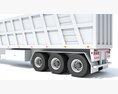 Tri-Axle Truck With Tipper Trailer 3D 모델 