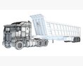 Tri-Axle Truck With Tipper Trailer 3D-Modell