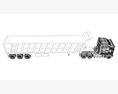 Tri-Axle Truck With Tipper Trailer 3D модель