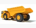 Underground Articulated Mining Truck 3D-Modell wire render