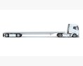 White Truck With Flatbed Trailer 3D 모델 