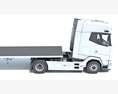 White Truck With Flatbed Trailer Modelo 3D seats