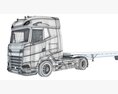 White Truck With Flatbed Trailer Modelo 3d