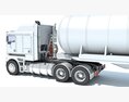 White Truck With Tank Semitrailer 3D 모델  dashboard